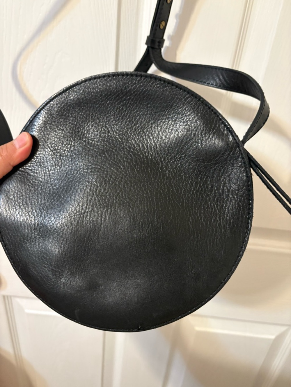Madwell Black Round Leather Crossbody Bag -